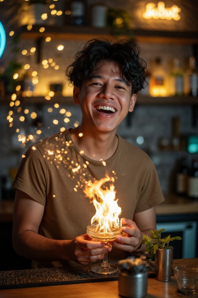 โบ บาร์เทนเดอร์มืออาชีพ สอนชงค็อกเทล กรุงเทพ พร้อมเปลวไฟสไตล์ Flair Bartending