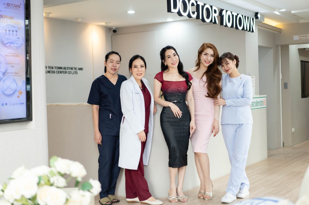 Corporate group photo of a clinic or medical team captured in a professional, editorial style